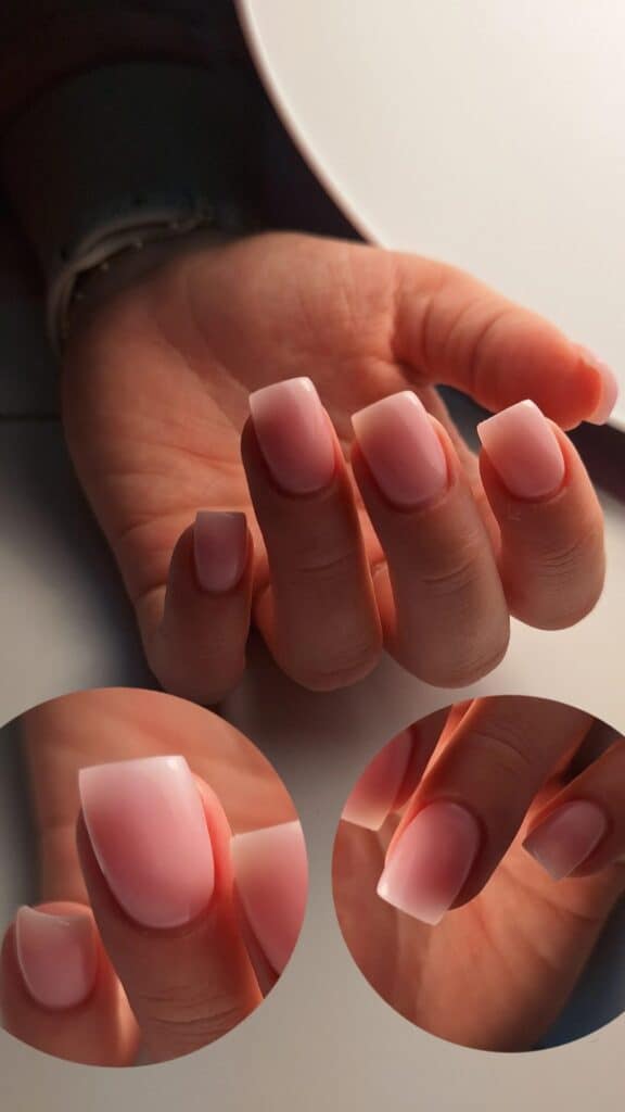 Delikatne paznokcie baby boomer – elegancki manicure z ombre